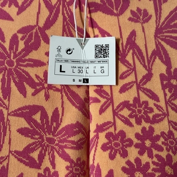 Zara Flared Jacquard’s pants Size L. floral stretchy  #100 - Picture 3 of 10